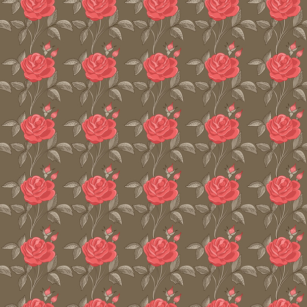 Безшовний візерунок з трояндами
 - Вектор, зображення