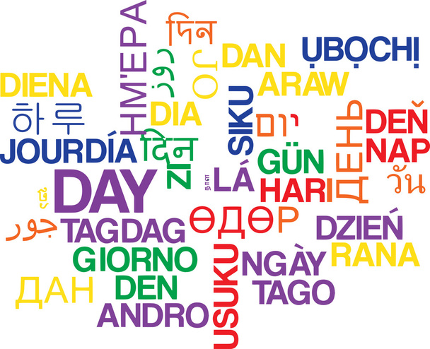 Day multilanguage wordcloud background concept - Zdjęcie, obraz