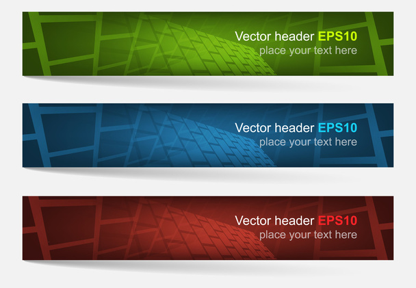 Conjunto de coloridos encabezados vectoriales y banners
 - Vector, imagen