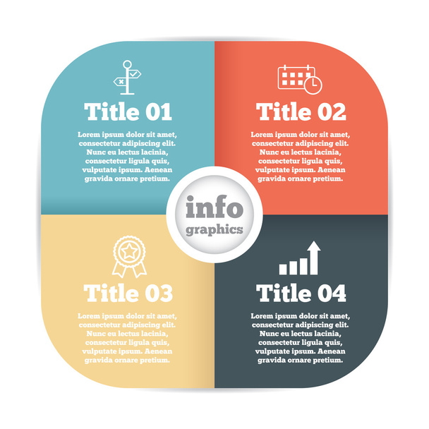 Business circle infographic, diagram, presentation four steps - Vetor, Imagem