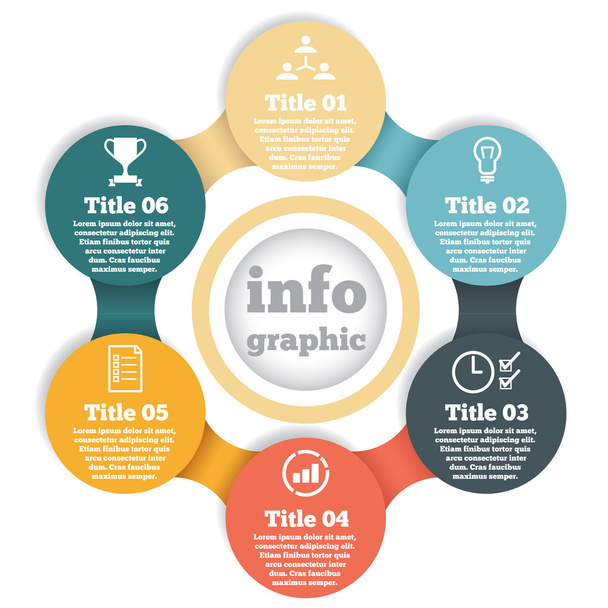 Business circle info graphic, diagram, presentation in steps - Wektor, obraz