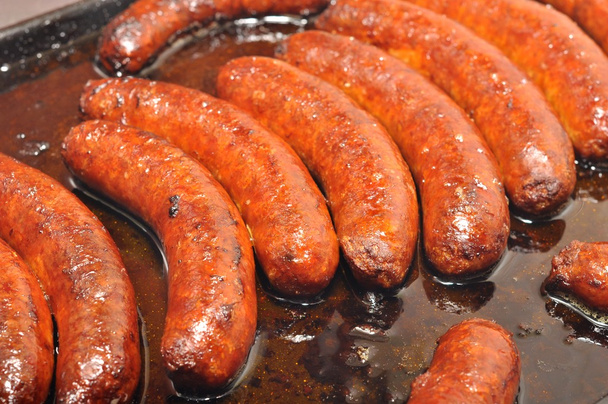 Fresh and hand made swine sausages - Photo, Image