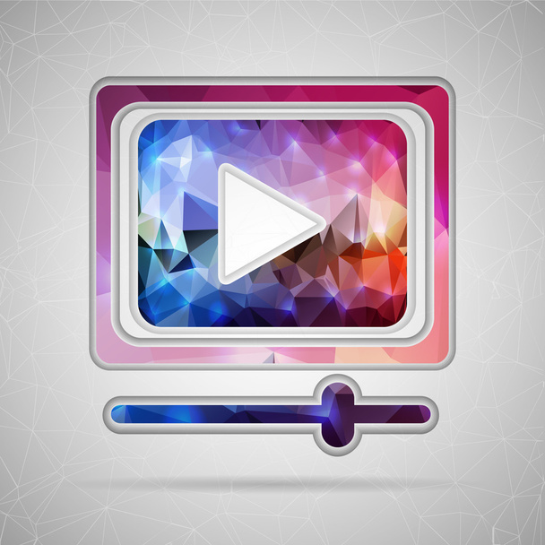 Abstract Creative concept vector icon of video player for Web and Mobile Applications isolated on background. Vector illustration template design, Business infographic and social media, origami icons. - Vector, Image