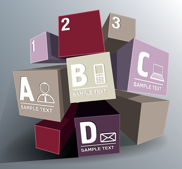 cubes with numbers and letters - Vector, Image