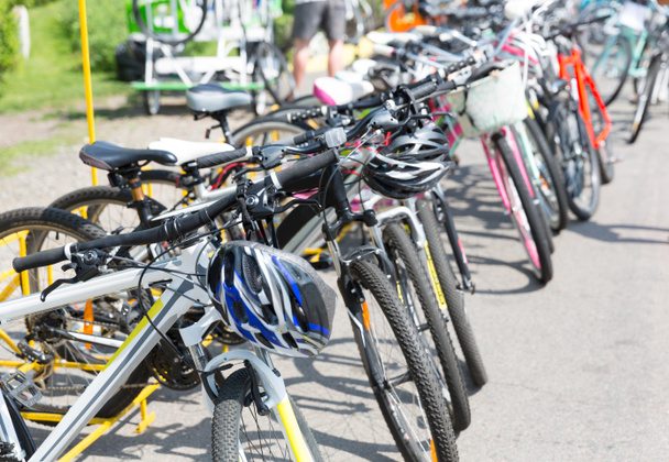 Bicycles in a row closeup - Φωτογραφία, εικόνα