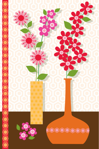 mod virág vázák - Vektor, kép