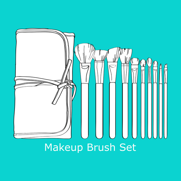 Make-up Pinsel Set - Vektor, Bild
