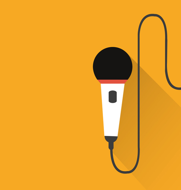 Microphone icon (long shadow) - Vector, Image