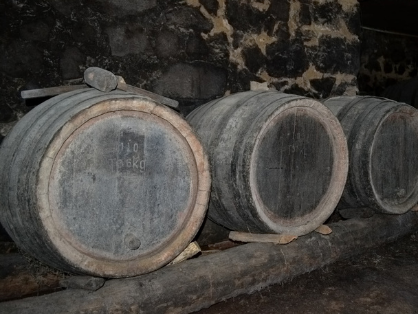 Barrels in a wine-cellar - Photo, Image