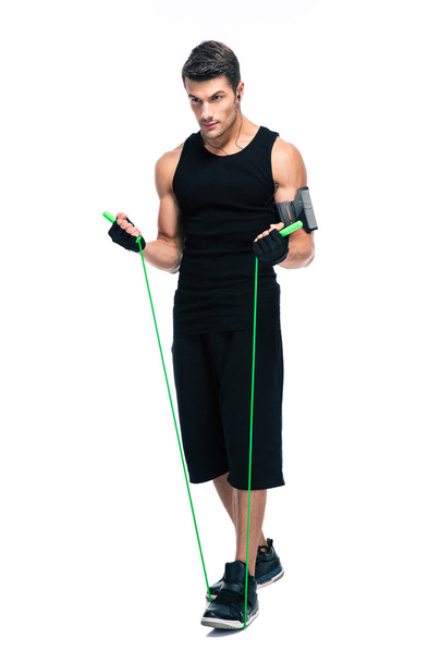 Handsome man with skipping rope - Photo, Image