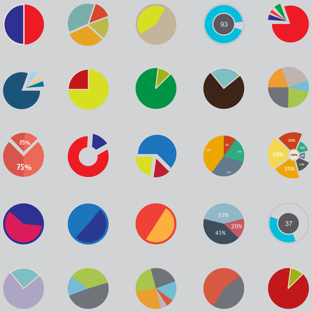 Infographic Elements, pie chart set icon, business elements and statistics - ベクター画像