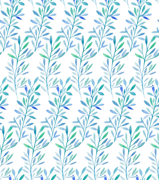 acuarela azul plantas
 - Vector, Imagen