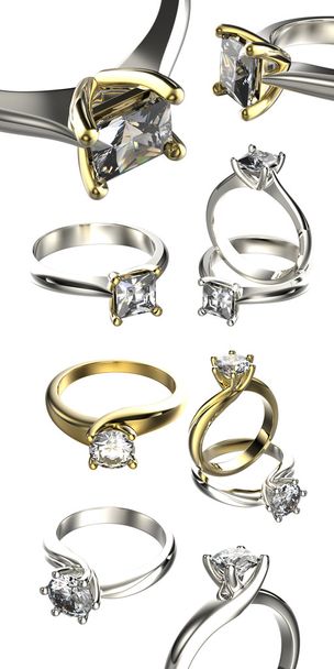 Anillos de lujo con diamantes
 - Foto, imagen