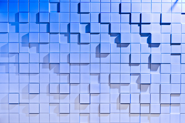 modré a bílé pozadí, pravidelně tvarovaný dřevěných bloků - Fotografie, Obrázek