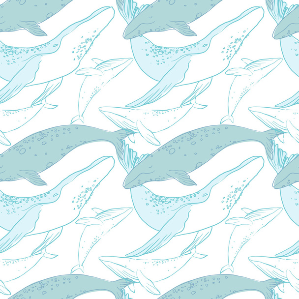 naadloos patroon met walvissen - Vector, afbeelding