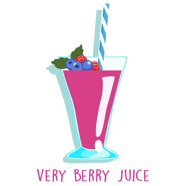 mixed berries delicious healthy juice vector  - Wektor, obraz