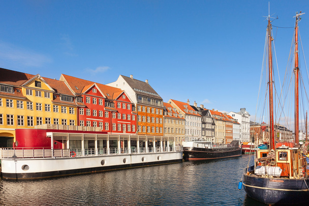 Classic morning view of Nyhavn in Copenhagen, Denmark. - 写真・画像
