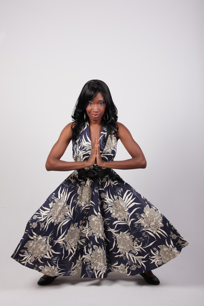 Fashion model posing in a dress - Photo, Image