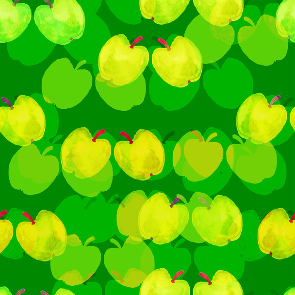 tło z akwarela jabłka - Wektor, obraz