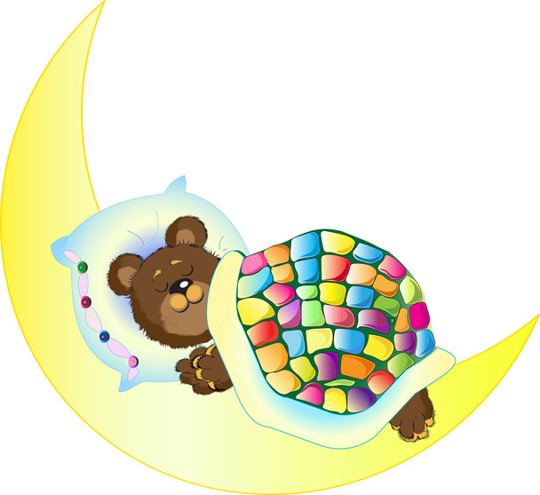 Ведмідь спати на місяць - Вектор, зображення