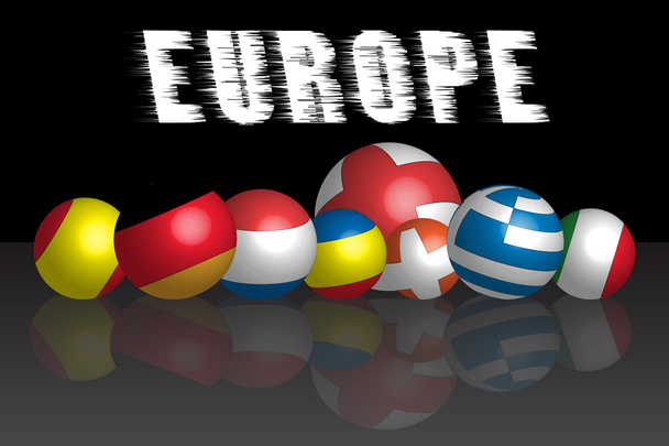 bola 3d lo que representa las banderas de los países europeos
 - Vector, Imagen