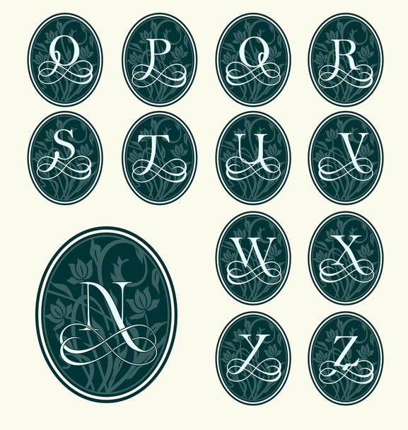 Вінтажний набір великої літери
 - Вектор, зображення