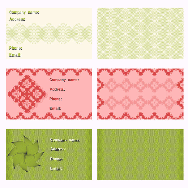 Set of vector templates for invitations, business cards - Vektör, Görsel