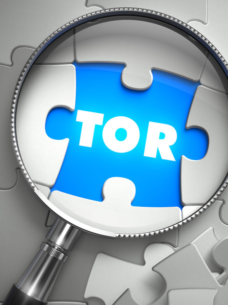 TOR - Missing Puzzle Piece through Magnifier. - Photo, Image