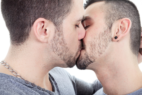 A homosexual couple over a white background - Valokuva, kuva
