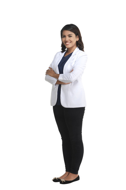 Asian female doctor standing - Φωτογραφία, εικόνα