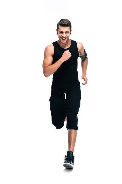 Full length portrait of a fitness man running  - Zdjęcie, obraz