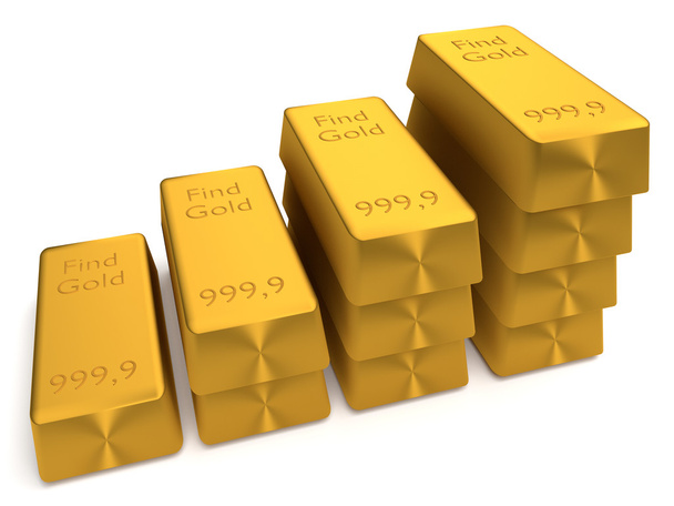 3d gold bullions - Fotó, kép