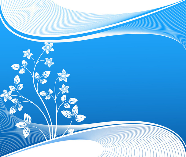 Floral blue vector background - Vektör, Görsel