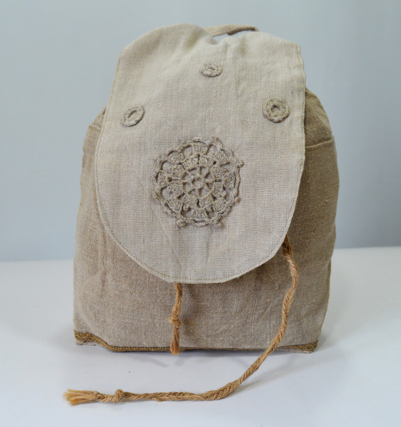 Handmade flax backpack - Photo, Image