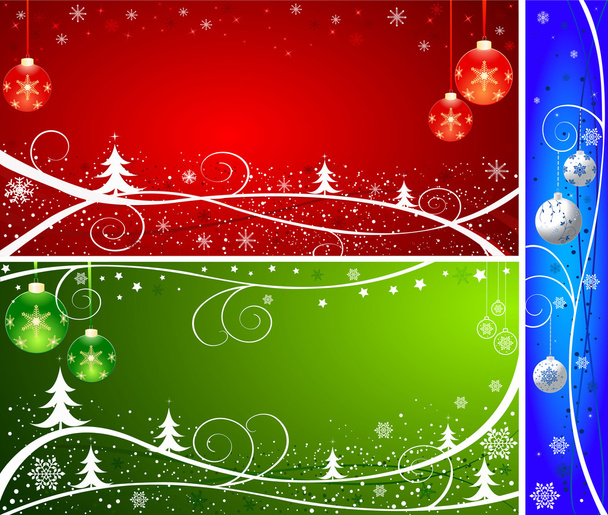Christmas background vector set - Vektor, obrázek