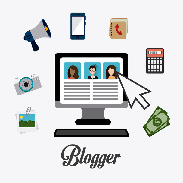 Blogger digitales Design. - Vektor, Bild