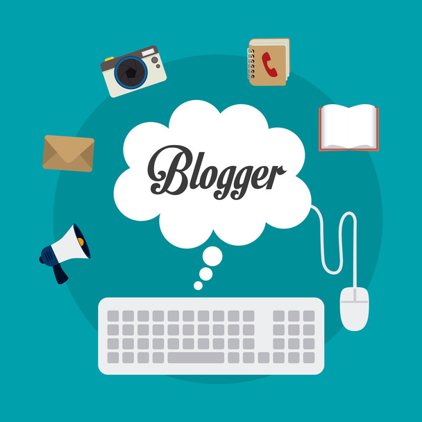 Blogger digitales Design. - Vektor, Bild
