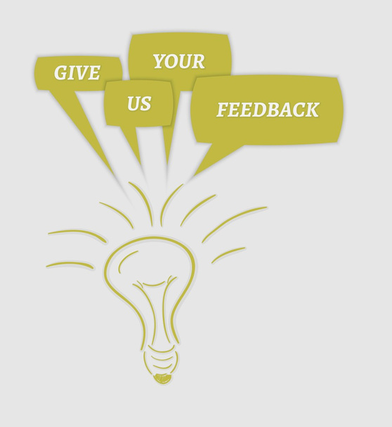 give us your feedback speech bubbles and bulb - Vector, Image