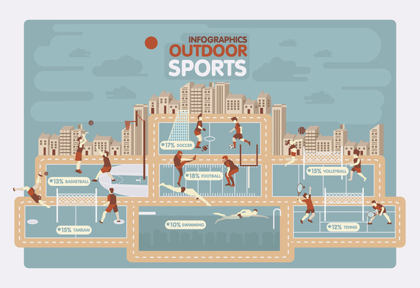 Deportes al aire libre info gráficos
  - Vector, imagen