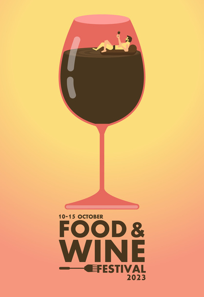 Cartel del festival de comida y vino, concepto Relax
 - Vector, imagen