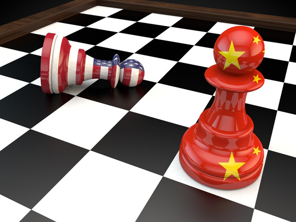 USA-kínai sakk geopolitika globális politikai háború pénznem - Fotó, kép