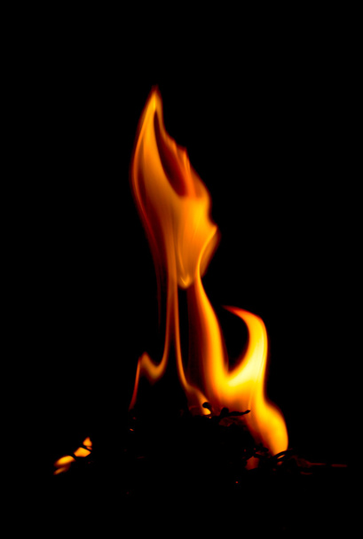 fuego sobre un fondo negro - Foto, Imagen