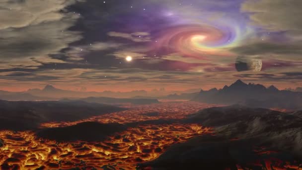Gezegen uzaylılar üzerinde Lav manzara - Video, Çekim