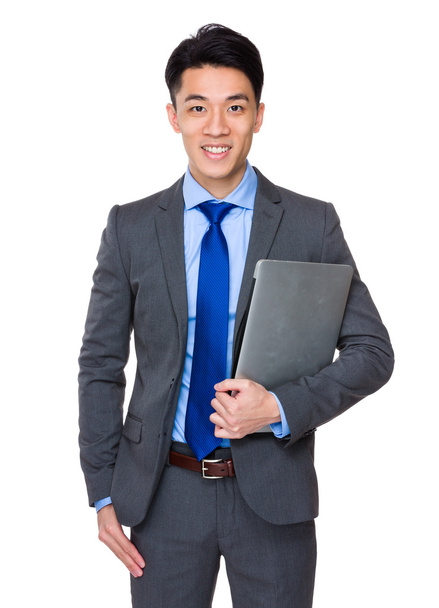 asian businessman with laptop computer - Zdjęcie, obraz