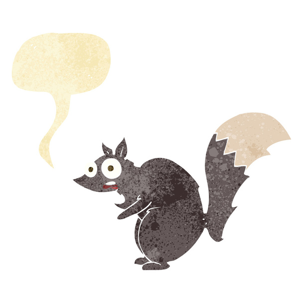 funny startled squirrel cartoon with speech bubble - Vector, Image