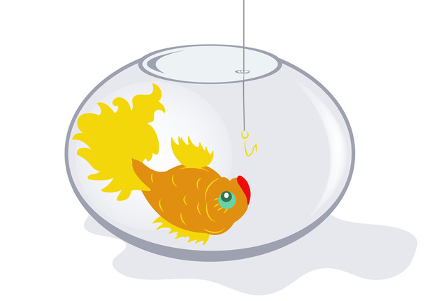 Рыба в аквариуме - Вектор,изображение