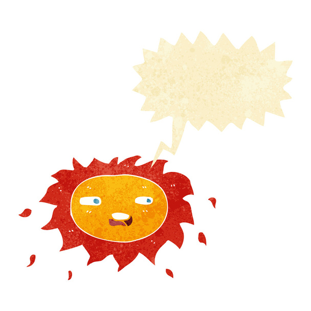 cartoon sad sun with speech bubble - Vector, Image