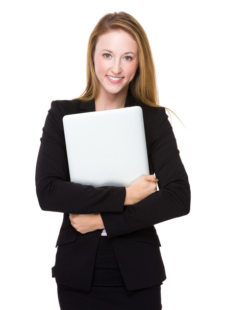 Молодая деловая женщина с ноутбуком
 - Фото, изображение