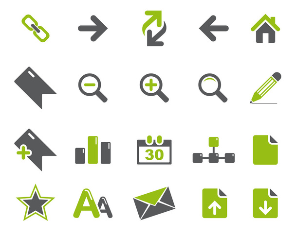 Stock Vector green grey web and office icons in high resolution. - Vektör, Görsel