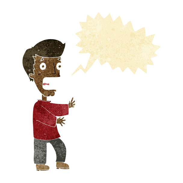 hombre de dibujos animados aterrorizado con burbuja del habla
 - Vector, Imagen